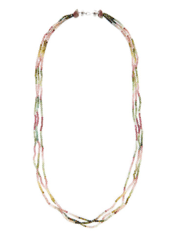 Multicolor Tourmaline Diamond Station Necklace