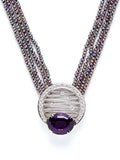 Reflecting Rods Amethyst Pearl Diamond Necklace