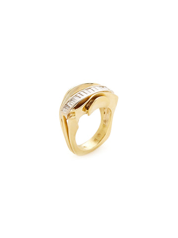 Baguette Diamond 18K Yellow Gold Ring