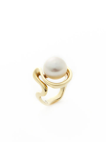 Gold Serpentine Pearl Ring
