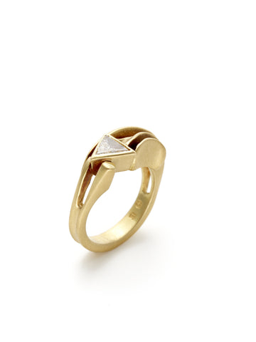 Gold Diamond Forged Arrow Ring